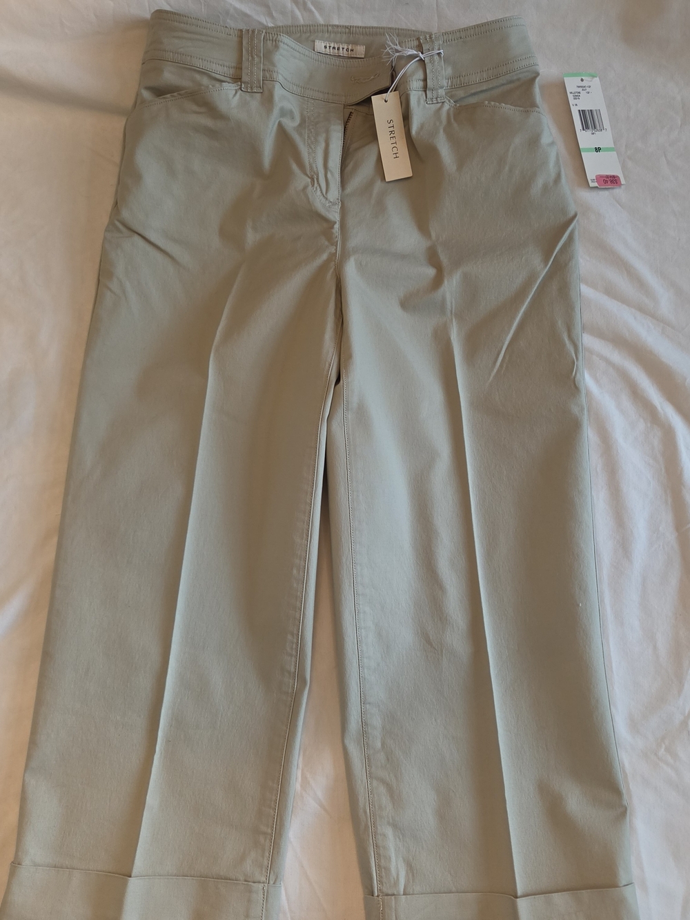 Jones New York Ladiess Stretch Chinos — Light Beige/Tan 8P NWT